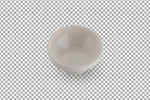 Witte keramische kom of mok op alpha achtergrond 3D-rendering