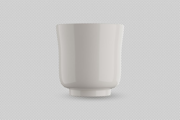 Witte keramische kom of mok op alpha achtergrond 3D-rendering