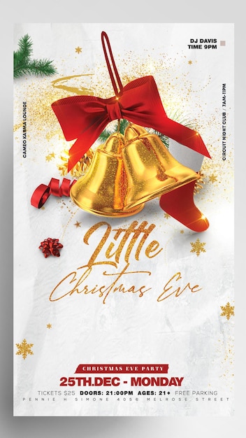 PSD witte kerst instagram story flyer