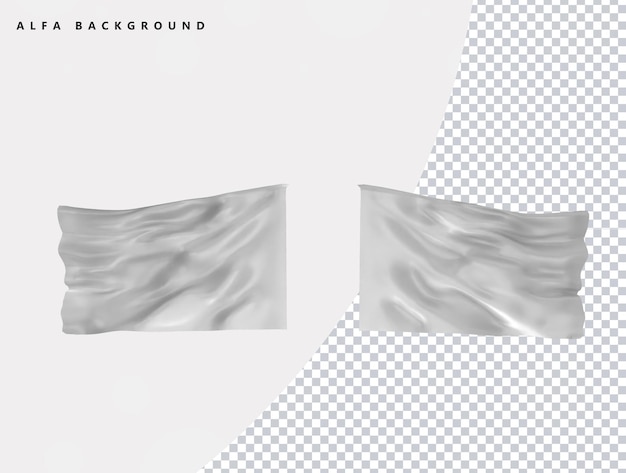 Witte lege vlag van hoge kwaliteit in realistische 3d render