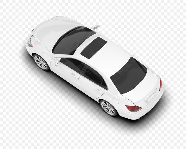 Witte luxe sedan met zonnedak met bovenkant
