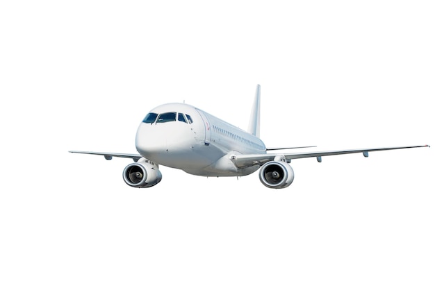 PSD witte passagiersvliegtuigen vliegen geïsoleerd