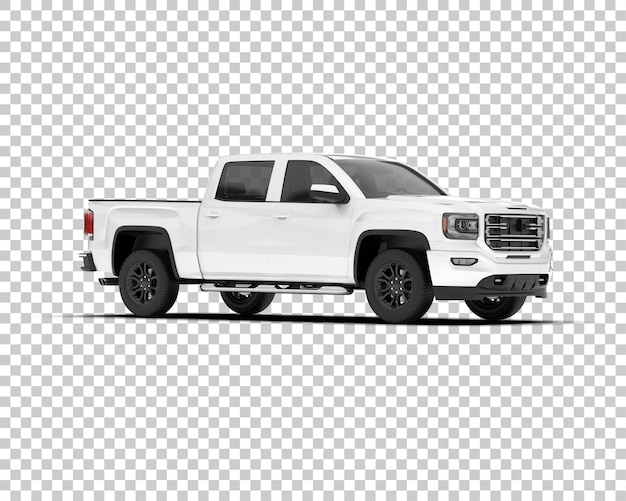 PSD witte pick-up truck op transparante achtergrond 3d-rendering illustratie