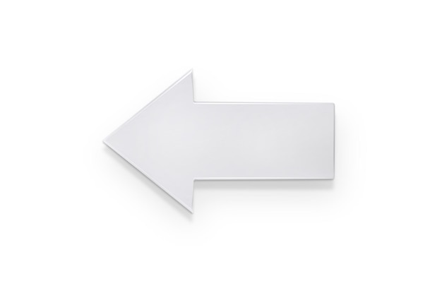 Witte pijl 3d render transparante achtergrond