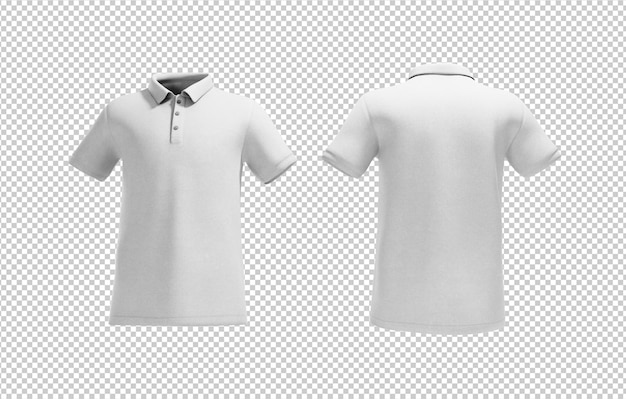 Witte polo shirt doorzichtig png