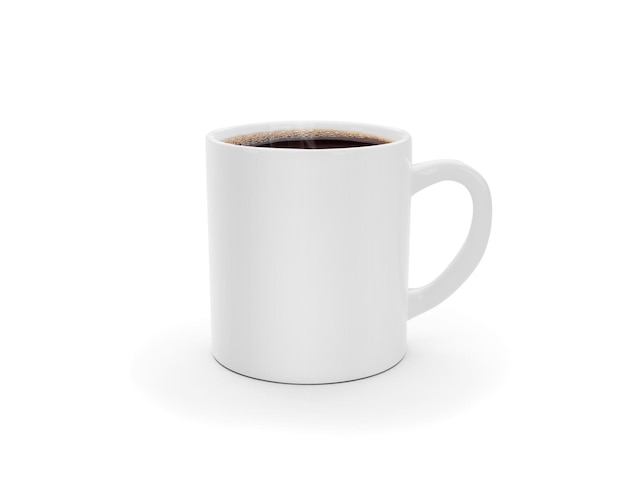 Witte realistische koffiebeker met doorzichtige achtergrond van rook