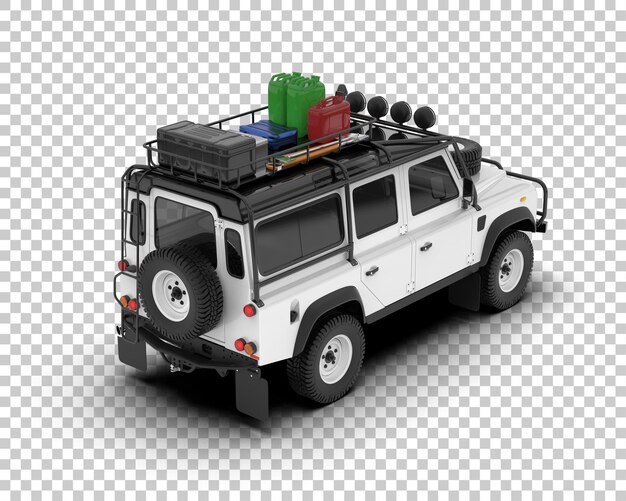 Witte realistische suv op transparante achtergrond 3d rendering illustratie