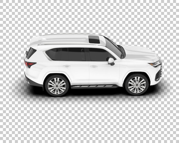 PSD witte realistische suv op transparante achtergrond 3d rendering illustratie