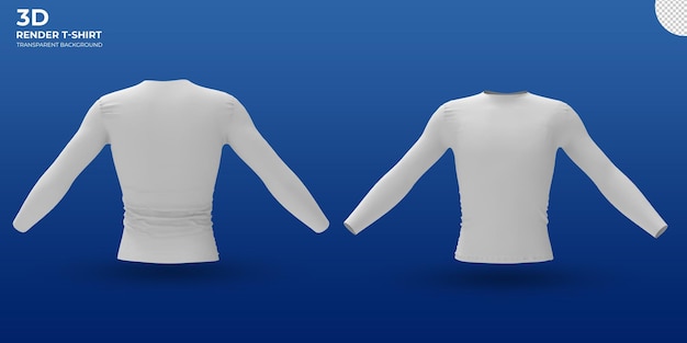 Witte render t-shirt mockup voor- en achterkant