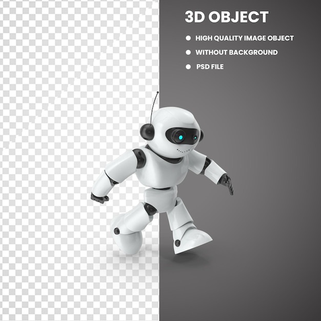 PSD witte robot 3d render