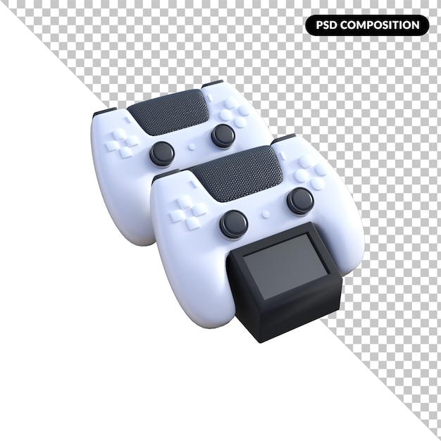 witte spelbesturing geïsoleerd 3D-rendering