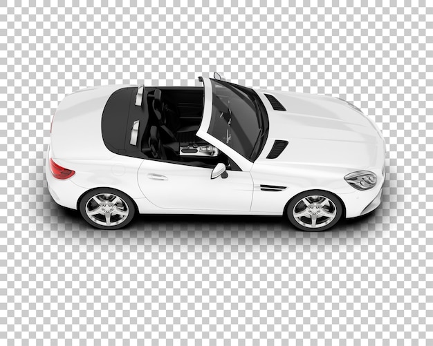 PSD witte sportwagen op transparante achtergrond 3d rendering illustratie