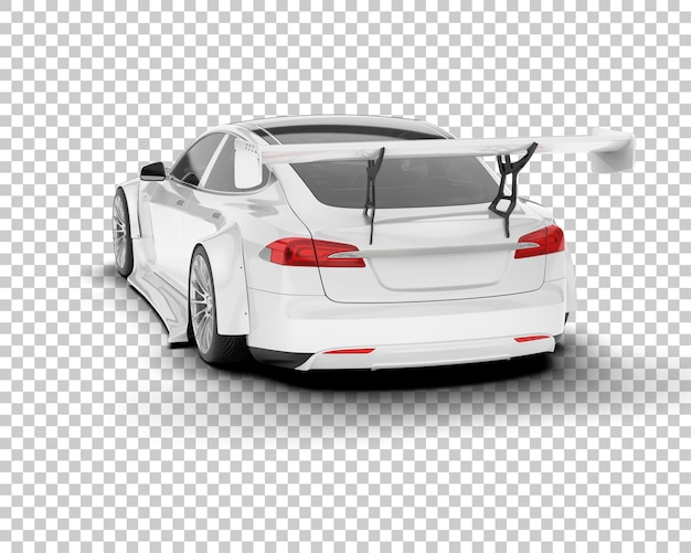 Witte sportwagen op transparante achtergrond 3d rendering illustratie