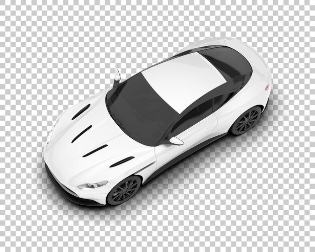 Witte sportwagen op transparante achtergrond 3d rendering illustratie