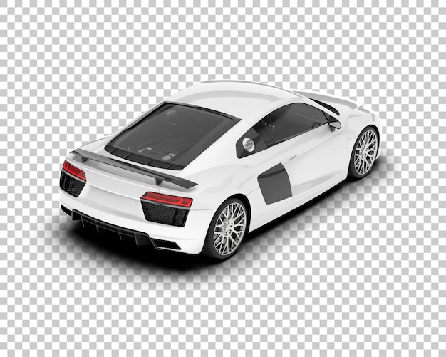 Witte sportwagen op transparante achtergrond 3d rendering illustratie