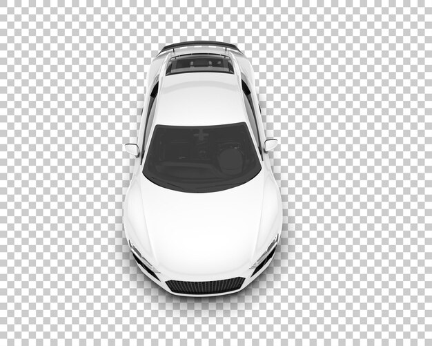 PSD witte sportwagen op transparante achtergrond 3d rendering illustratie