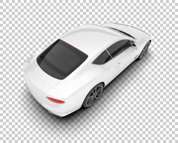 Witte sportwagen op transparante achtergrond 3d rendering illustratie