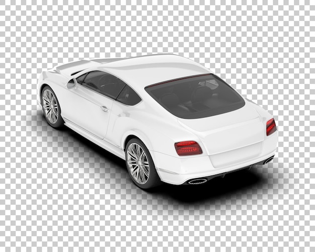 Witte sportwagen op transparante achtergrond 3d rendering illustratie