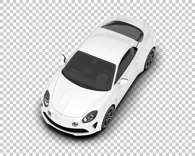 Witte sportwagen op transparante achtergrond 3d rendering illustratie