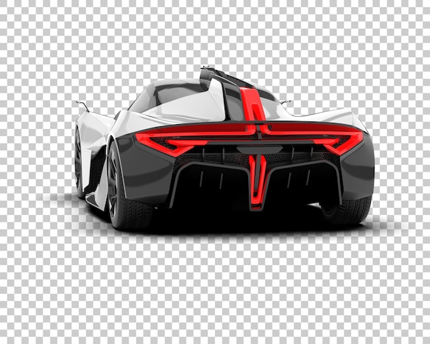 Witte sportwagen op transparante achtergrond 3d rendering illustratie
