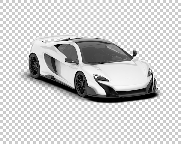 Witte sportwagen op transparante achtergrond 3d rendering illustratie