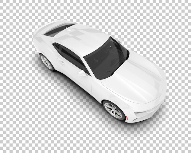 Witte sportwagen op transparante achtergrond 3d rendering illustratie