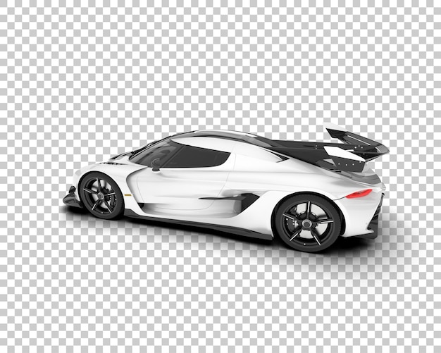 Witte sportwagen op transparante achtergrond 3d rendering illustratie