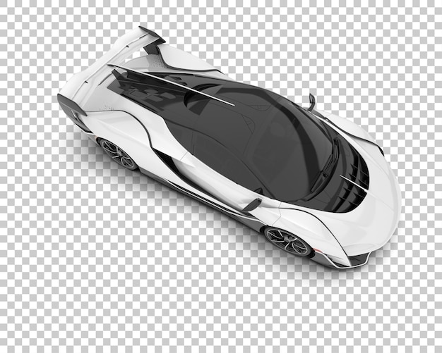 PSD witte sportwagen op transparante achtergrond 3d rendering illustratie