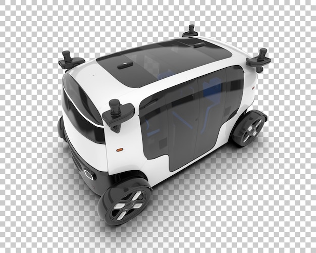 Witte stadsauto op doorzichtige achtergrond 3D-weergave illustratie