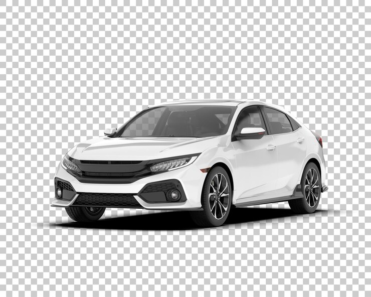PSD witte stadsauto op transparante achtergrond 3d rendering illustratie
