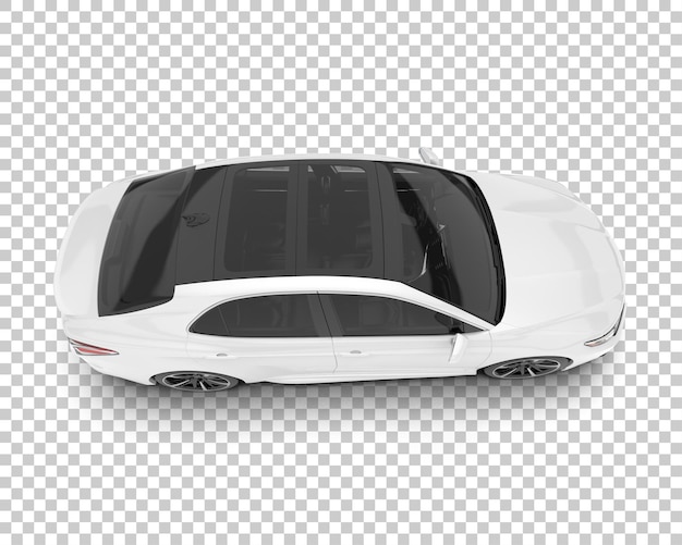 Witte stadsauto op transparante achtergrond 3d rendering illustratie