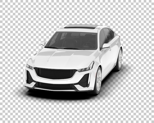 Witte stadsauto op transparante achtergrond 3d rendering illustratie