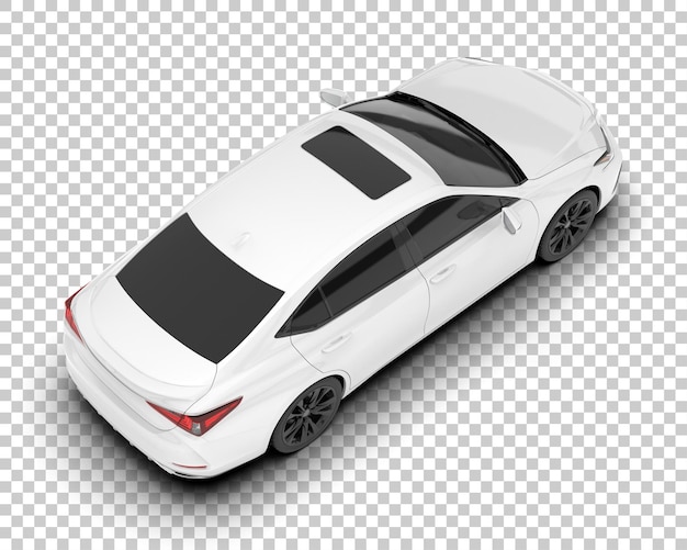 Witte stadsauto op transparante achtergrond 3D rendering illustratie