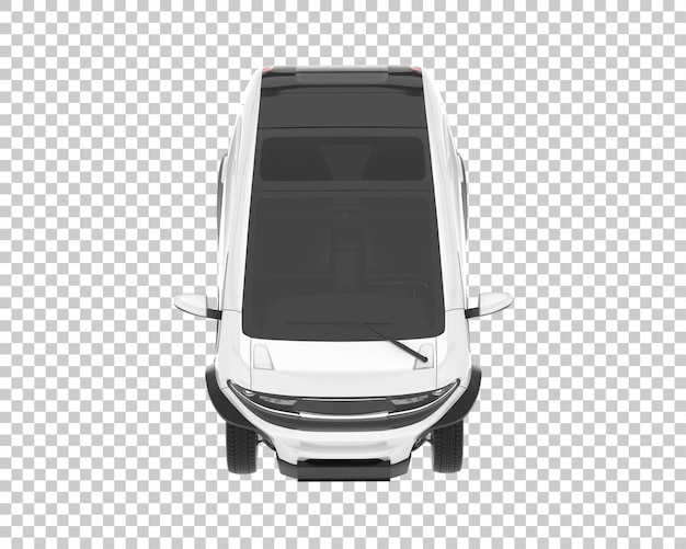 PSD witte stadsauto op transparante achtergrond 3d rendering illustratie