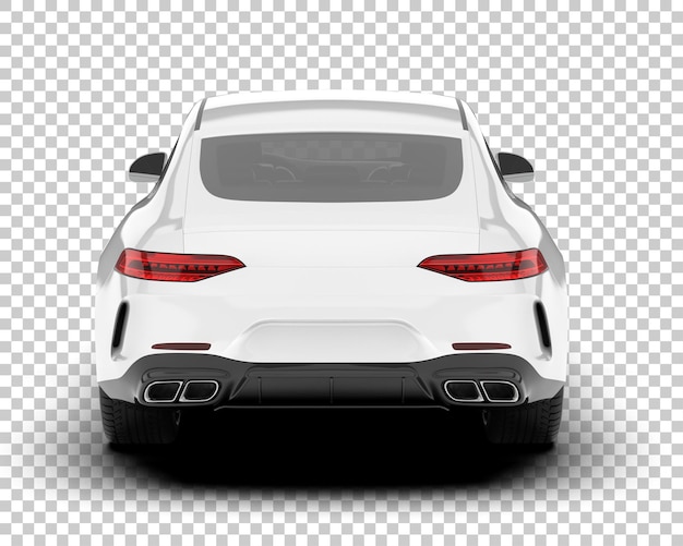 Witte stadsauto op transparante achtergrond 3d rendering illustratie