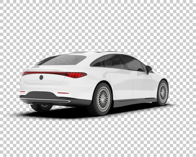 Witte stadsauto op transparante achtergrond 3d rendering illustratie