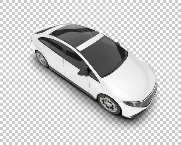 Witte stadsauto op transparante achtergrond 3D rendering illustratie