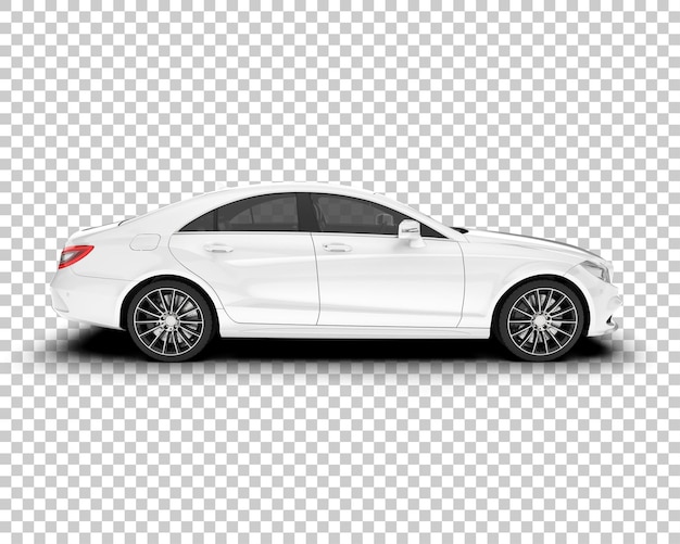 Witte stadsauto op transparante achtergrond 3d rendering illustratie