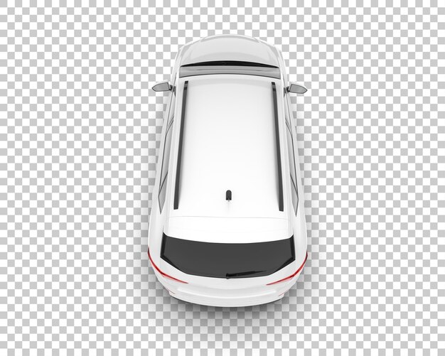 Witte stadsauto op transparante achtergrond 3d rendering illustratie