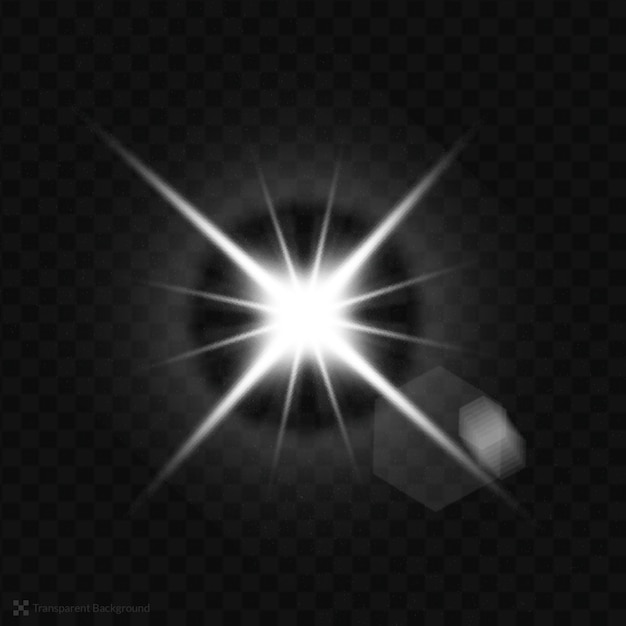 Witte ster met lens flare licht galre