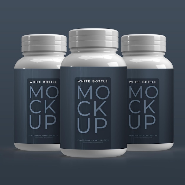 Witte supplement fles mockup