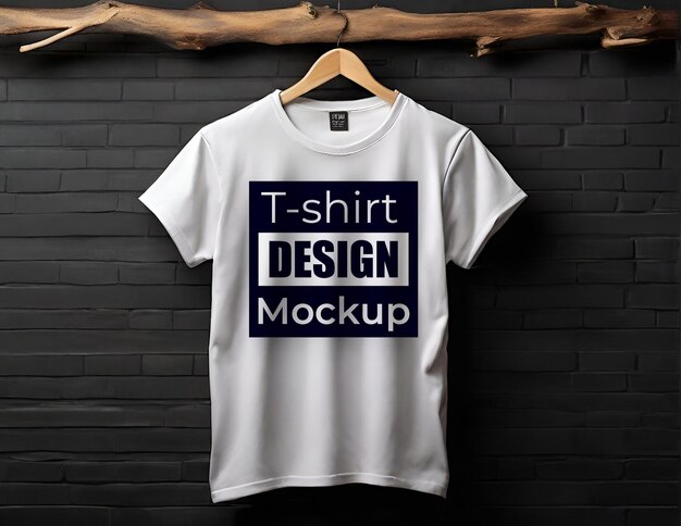 Witte t-shirt mockup met een mooie achtergrond generatief door ai