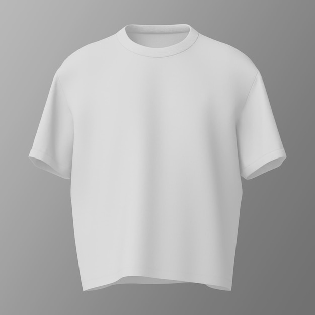Witte T-shirt op grijze achtergrond Mock up 3D Rendering