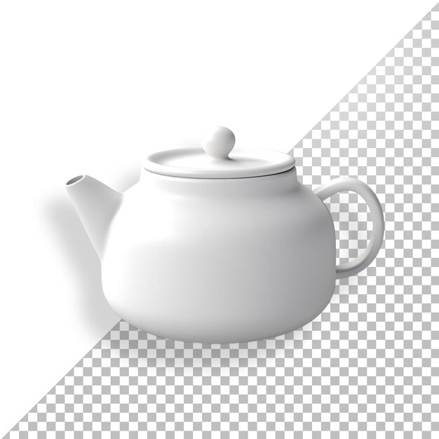 PSD witte theepot in 3d