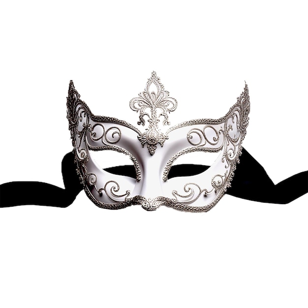 PSD witte venetiaanse masker met een zwart lint een opera masker png en psd bestand