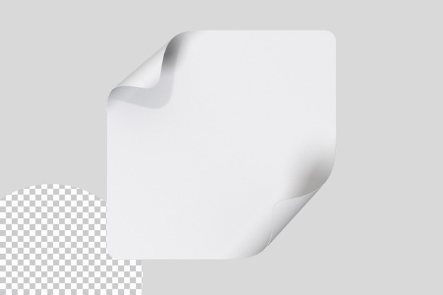 Witte vierkante stickerbadge met gebogen hoek