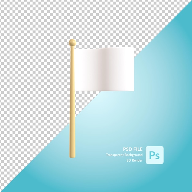 PSD witte vlag 3d illustratie weergave