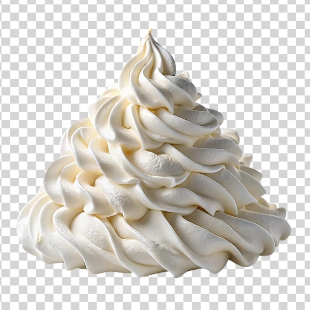 Witte whipped cream geïsoleerd op een doorzichtige achtergrond