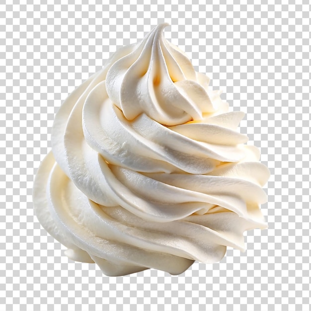 PSD witte whipped cream geïsoleerd op een doorzichtige achtergrond