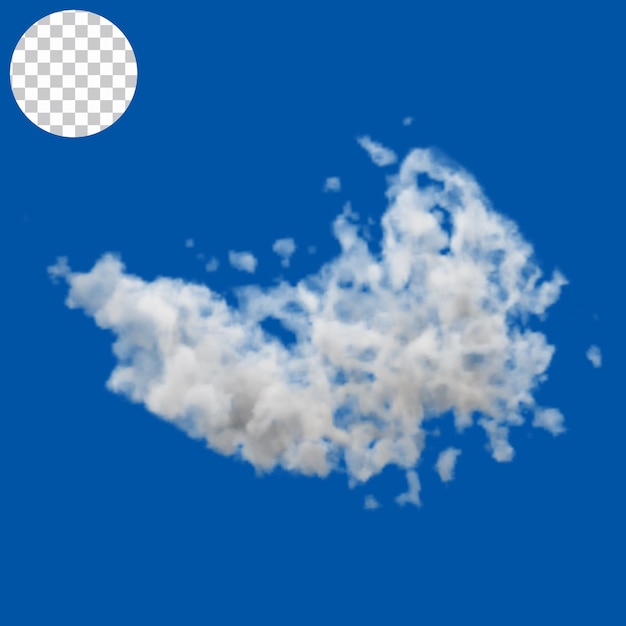 PSD witte wolk met 3d-moderne stijl